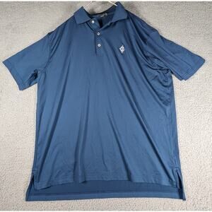 Peter Millar Polo Shirt Mens Size L Blue Golf Shirt Short Sleeve Summer Comfort